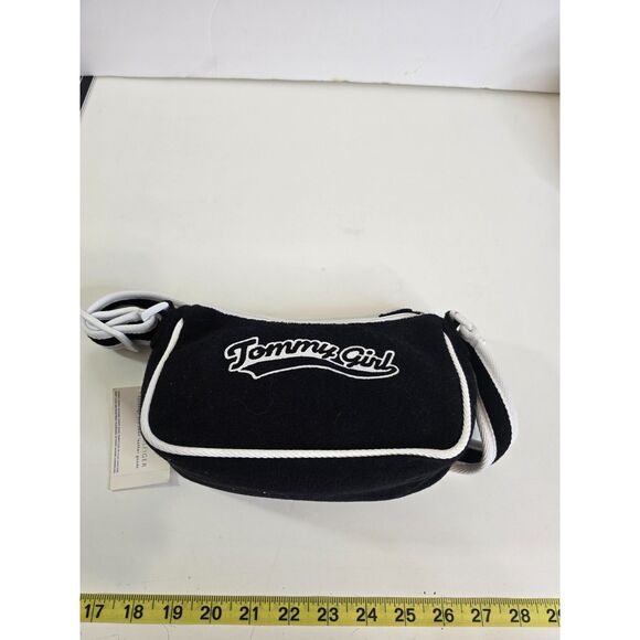 Tommy Girl Terry Shoulder Bag Black White Mini Purse Vintage Y2K - Picture 2 of 7